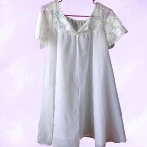Radcliffe vintage coquette nightgown nightie lingerie bow lace in white/ivory L